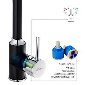 Auralum Rubinetto Miscelatore con LED RGB per Cucina Nero Con Led - Ilgrandebazar