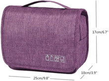 Carica l'immagine nel visualizzatore di Gallery, Beauty Case da Viaggio,Appeso Trousse da Toilette,Multi-compartimenti per Organizzare Oggetti Personali,Accessori Viola