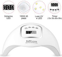 Carica l'immagine nel visualizzatore di Gallery, MOULEI 150W Lampada Unghie LED UV Professionale per Manicure/Pedicure, Sensore Di Avvio Automatico Con La Possibilità Di Lmpostare 4 Timer 10/30/60 / 99S