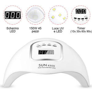 MOULEI 150W Lampada Unghie LED UV Professionale per Manicure/Pedicure,... - Ilgrandebazar