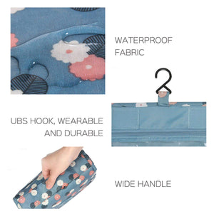 OrgaWise Borsa da toilette viaggio pensata Blu-margherita