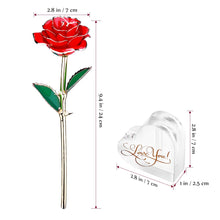 Carica l&#39;immagine nel visualizzatore di Gallery, ETEREAUTY 24K Rosa Placcato Oro, Regalo con a Forma di Cuore &amp; Rosso - Ilgrandebazar