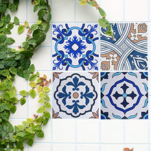 Carica l&#39;immagine nel visualizzatore di Gallery, Irich 20 Pezzi 20x20 Adesivi per Piastrelle, Impermeabile 20*20CM, Fiore Blu
