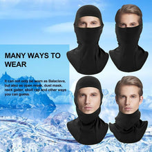 Carica l&#39;immagine nel visualizzatore di Gallery, ROCKBROS Passamontagna Moto Invernale Termico con Pile Balaclava Sottocasco Caldo Multifunzionale per Ciclismo Sci Antivento Traspirante Unisex Taglia Unica Logo Riflettente Nero