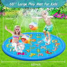 Carica l&#39;immagine nel visualizzatore di Gallery, aovowog Tappetino Gioco d&#39;Acqua per Bambini,170cm/68&#39;&#39; Splash Pad Sprinkler...
