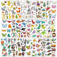 Carica l'immagine nel visualizzatore di Gallery, Habett Tatuaggi per Bambini 300+ Adesivi Tatuaggi Set Temporanei de Unicorno Dinosauro Spazio Pirata Animali per Regali Gratificanti Tatuaggi per Ragazze Ragazzi Tatuaggio Feste di Compleanno