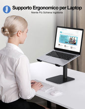 Carica l'immagine nel visualizzatore di Gallery, Babacom Supporto PC Portatile, Laptop Stand Ergonomico in Alluminio, Ventilato Porta PC con 8 Tipi di Angoli Regolabili, Compatibile con Computer/MacBook/Air/PRO/Microsoft Surface, 10"-16" (Nero)