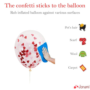 Kit Romantico, Love XXL Rosso, 6 Palloncini a Forma di Cuore Rossi, Set - Ilgrandebazar