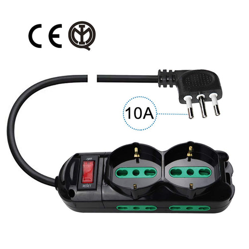 EXTRASTAR Presa con interruttore automatico di protezione 10 6 Posti, Nero - Ilgrandebazar