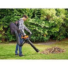 Carica l'immagine nel visualizzatore di Gallery, Black+Decker Beblv301 Soffiatore Elettrico, Trituratore, Aspiratore Foglie Capacità Di Raccolta 72 Litri, 3000 W, Nero Arancione, ‎64 x 39 x 44 cm; 6 Kg