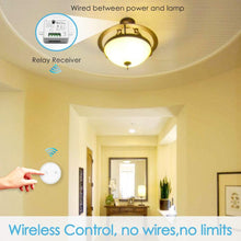 Carica l&#39;immagine nel visualizzatore di Gallery, Paio Interruttore per Luce Senza Fili, LoraTap 3pz Interruttori Remoto con 2 Ricevitori a Relè 2500W, Telecomando 200m 230V, On/Off Wireless Switch per Lampade e Apparecchi Elettrici