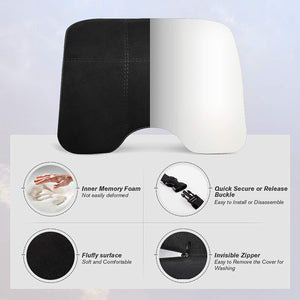 EASY EAGLE Cuscino Poggiatesta Auto in Tessuto Scamosciato e Schiuma di Nero - Ilgrandebazar
