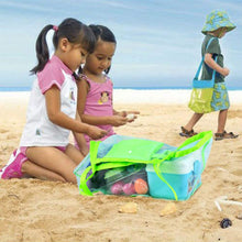 Carica l'immagine nel visualizzatore di Gallery, Faburo Large Borsa da Spiaggia in Tessuto A Rete per Riporvi Giocattoli da Bambino Palline, Borsa a Secchiello da Spiaggia Giochi Tote per Mare Piscina Barca Giocattoli Asciugamani o Altri Articoli