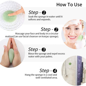 Konjac Spugna Viso,100% Naturale (Set di 3) per esfoliazione e pulizia... - Ilgrandebazar