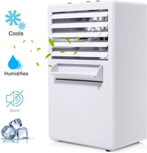 Carica l&#39;immagine nel visualizzatore di Gallery, COMLIFE Aria Condizionata Portatile Climatizzatore Ventilatore da Tavolo 3 velocità Silenziosa 3 in 1 di Nebbia Umidificatore Purificatore d&#39;Aria