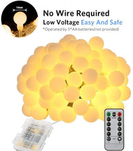 Carica l&#39;immagine nel visualizzatore di Gallery, Tomshine Luci Della Stringa Della Palla 80 Palle Alimentato a batteria IP44
