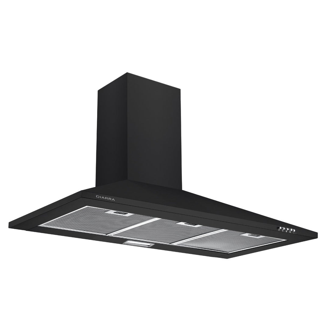 Ciarra, cappa con aspiratore, da cucina, 90cm, in acciaio INOX (nero) Nero - Ilgrandebazar