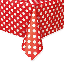 Carica l&#39;immagine nel visualizzatore di Gallery, Unique Party 50262 - Tovaglia Plastificata con Pois Confezione da 1, Rosso