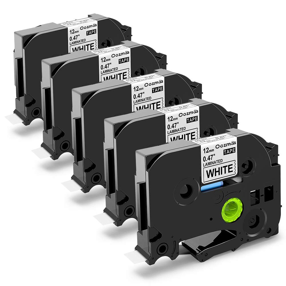 Nastri Oozmas Compatibile In sostituzione di Brother 12mm, Nero sur Bianco - Ilgrandebazar