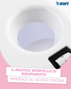 BWT Filtro acqua Vida White da 2,6 l con 1 cartuccia filtrante in magnesio | per acqua potabile | Filtri calce, cloro, piombo e rame