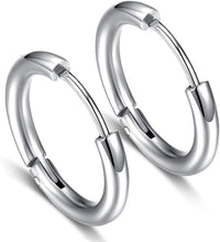 Carica l&#39;immagine nel visualizzatore di Gallery, Elegel 5 Paia Orecchini in Acciaio Inossidabile Cerchio Orecchini Rotondo Oro Rosa Oro Argento Nero Set (5 Coppie) Uomo Donna 8mm 10mm 12mm 14mm 16mm