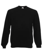 Carica l&#39;immagine nel visualizzatore di Gallery, Fruit of the Loom Raglan Sweatshirt, Felpa Uomo, Nero (Black), Medium - Ilgrandebazar