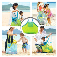 Carica l&#39;immagine nel visualizzatore di Gallery, BornFeel grande borsa da spiaggia in rete per giocattoli sabbia via borsa...