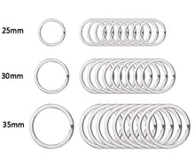 Carica l'immagine nel visualizzatore di Gallery, Ericotry 50pz rotondo in acciaio INOX piatto portachiavi 3,5 cm, Silver - Ilgrandebazar