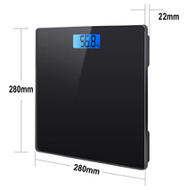Carica l'immagine nel visualizzatore di Gallery, Bilancia Pesapersone elettronica digitale da bagno, piattaforma 28x28cm portata 180KG display retroilluminato controllo del peso (nera)