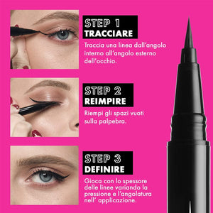 NYX Professional Makeup, Epic Ink Eye Liner, pennellino pigmentato e waterproof, Black Confezione da 1 Single