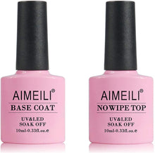 Carica l&#39;immagine nel visualizzatore di Gallery, AIMEILI Base e Top Coat Semipermanente Smalto Semipermanente per Unghie in Gel UV LED Soak Off Kit per Manicure Smalti Gel per Unghie Kit Semipermanente Unghie 10ml