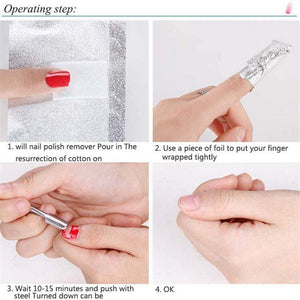 200 Compresse Remover Foil Wraps del Rimuovere smalto gel per Unghie,Fogli di Alluminio per Rimuovere lo Smalto,Nail Art Remover Wraps