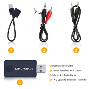 CARPURIDE (Versione Aggiornata) Trasmettitore Bluetooth per TV PC, Low TX-9 - Ilgrandebazar
