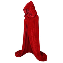 Carica l'immagine nel visualizzatore di Gallery, VGLOOKO Full Length Hooded Robe Cloak Long Velvet Cape Cosplay Costume 59"...