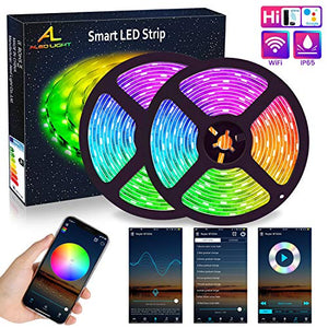 Striscia LED WiFi 10M (2 x 5M), ALED LIGHT RGB Strip 5050 SMD 300 LEDs...