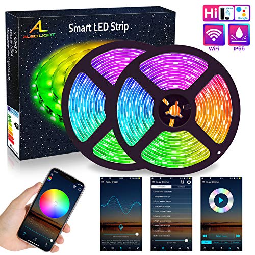 Striscia LED WiFi 10M (2 x 5M), ALED LIGHT RGB Strip 5050 SMD 300 LEDs...