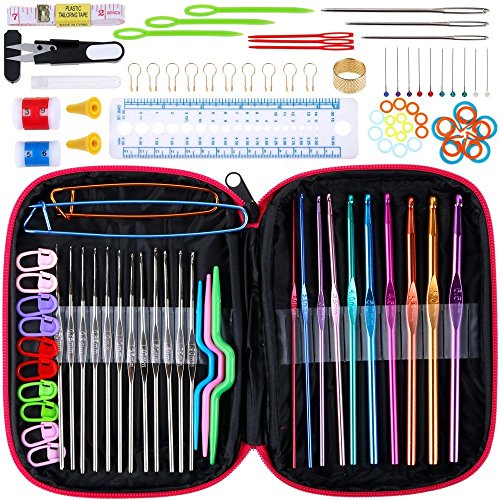 Anpro Uncinetto con Astuccio Ago Crochet in Alluminio Case Custodia...