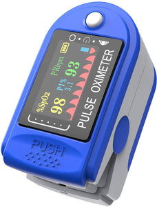Ossimetro da Dito,Pulsossimetro da Dito Professionale, Sensore Digitale di Ossigeno Nel Sangue e Pulsazioni, con Allarme SPO2, per Uso Domestico, Fitness e Sport Estrem (Blu)