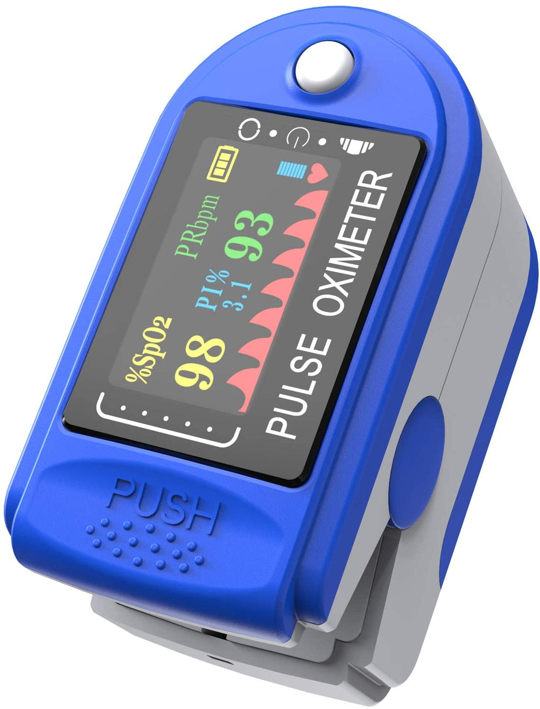 Ossimetro da Dito,Pulsossimetro da Dito Professionale, Sensore Digitale di Ossigeno Nel Sangue e Pulsazioni, con Allarme SPO2, per Uso Domestico, Fitness e Sport Estrem (Blu)