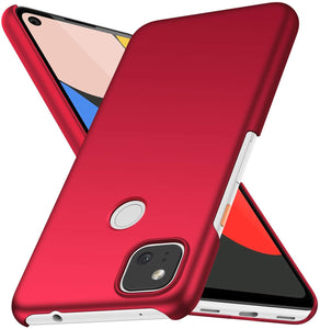 Avalri Cover Google Pixel 4A, Minimalista Design Ultra Sottile Case Rigida in PC Antiurto Anti-Graffio Custodia per Google Pixel 4A (Not Compatible for Google Pixel 4A 5G)(Rosso Liscio)