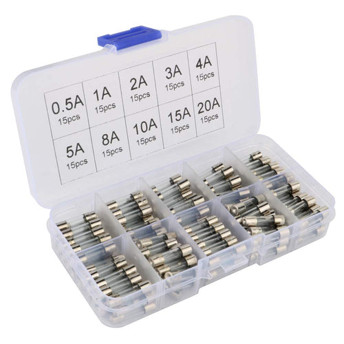 Gebildet 150 Pezzi 5x20mm Fast-Soffiare Il Vetro Fusibili Assortiti Kit,...