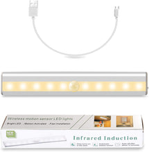 Carica l'immagine nel visualizzatore di Gallery, Luce Armadio Led con Sensore, Ricaricabile Usb Wireless Luci Notturne Barra Lampada Guardaroba, Luce Officina Sottopensili Senza Fili Scale,Corridoio,Armadio
