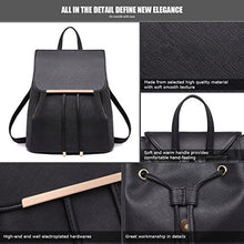Carica l&#39;immagine nel visualizzatore di Gallery, Miss Lulu Borsa a Tracolla Zaino Casual in Pelle PU Moda Donna (Nero) Nero