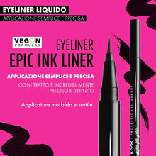 Carica l&#39;immagine nel visualizzatore di Gallery, NYX Professional Makeup, Epic Ink Eye Liner, pennellino pigmentato e waterproof, Black Confezione da 1 Single