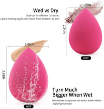 Carica l&#39;immagine nel visualizzatore di Gallery, BEAKEY 5 pz Set di trucco spugna Blender beauty, fondotinta spugnetta, ottimo per liquidi, creme e polveri, multi colore trucco spugne