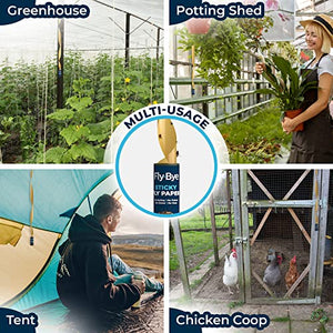 Fly-Bye Nastri per Mosche – Trappola per Mosche – Carta Moschicida - Acchiappa Mosche –Trappola Moscerini - Cattura Mosche - Anti Moscerini Casa - Senza Veleno/Odore, ecologici, Confezione da 20