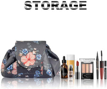 Carica l'immagine nel visualizzatore di Gallery, Lazy, trousse per trucchi con coulisse, grande capacità, impermeabile, da viaggio, per donne e ragazze (Fiore)