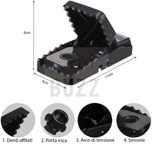 Carica l&#39;immagine nel visualizzatore di Gallery, Potenti Trappole A Scatto Per Topi 2° Generazione Rinforzata topicida Con...