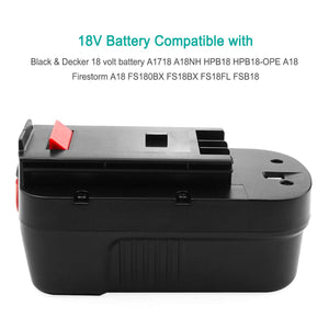 ADVNOVO 18V 3.5Ah Ni-MH Sostituzione Batteria per Black and Decker Nero - Ilgrandebazar
