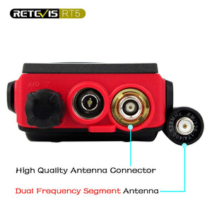 Retevis RT5 Walkie Talkie Professionali 7W Doppia Banda 128 2 Pezzi, rosso - Ilgrandebazar